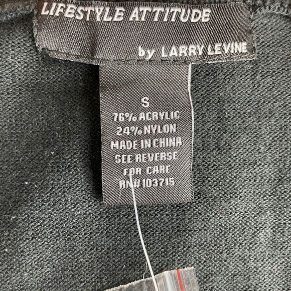NWT Larry Levine Black Cardigan Sweater Size S - Picture 7 of 9